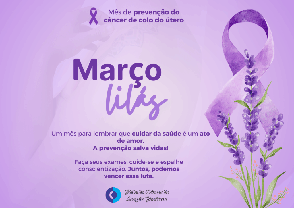 Março lilás campanha de prevenção ilustrado floral para story